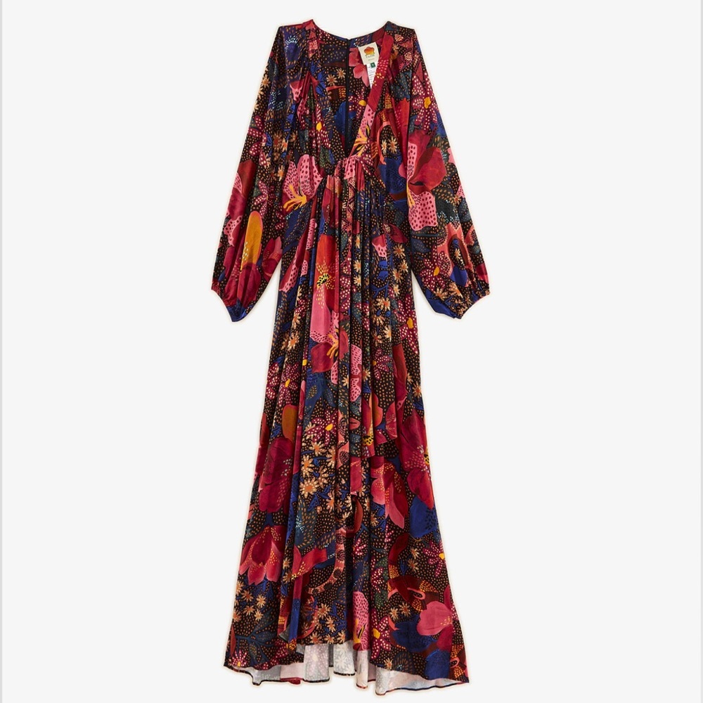 Farm Rio: Black Wild Life Viscose Maxi Dress BRAND NEW WITH TAGS